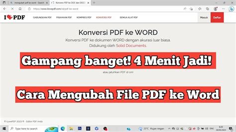 Cara Mengubah File Pdf Ke Word Tanpa Berantakan Nggak Sampe Menit