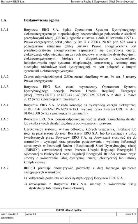 INSTRUKCJA RUCHU I EKSPLOATACJI SIECI DYSTRYBUCYJNEJ PDF Darmowe