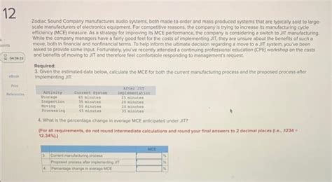 Solved Zodiac Sound Company Manufactures Audio Systems Both Chegg