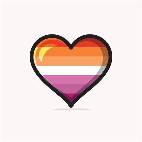 Lesbian Flag In A Heart Shape Vector Illustration Vector Art At Vecteezy