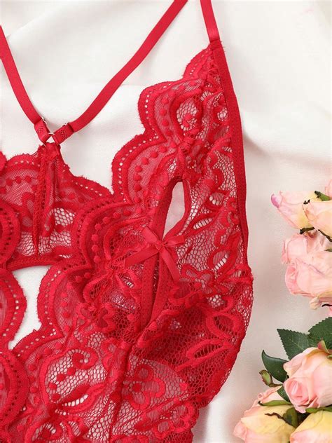 Lace Crotchless Sexy Lingerie Bodysuit Stretchy Alluring Personalized SHEIN USA