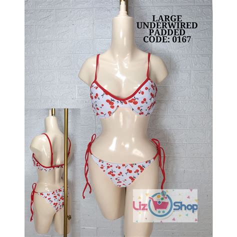 Liz Brand New Cherry Underwired Bikini Set Shopee Philippines
