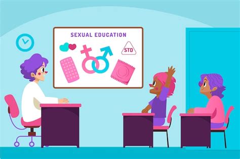 Ilustração De Educação Sexual Desenhada à Mão Vetor Premium