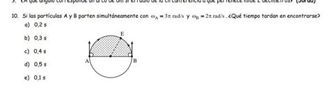 Si Las Part Culas A Y B Parten Simult Neamente Con A Rad S Y B