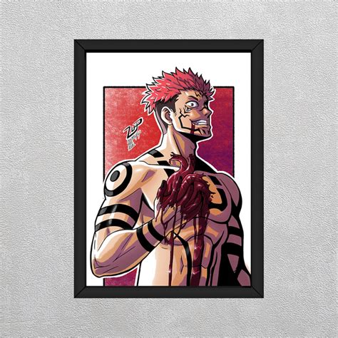 Quadro Decorativo Sukuna Itadori Jujutsu Kaisen