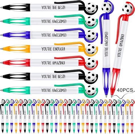 Amazon Fumete 40 Pcs Soccer Pens Soccer Ballpoint Pens Black Ink