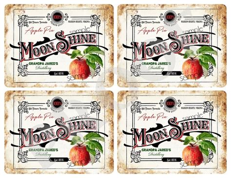 Custom Moonshine Labels Large Homemade Moonshine Labels Etsy