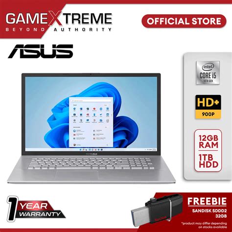 Asus Vivobook 17" Laptop Intel Core 10th Gen I5 4-Core 12gb Ram 1TB HDD Silver Win 11 X712J ...