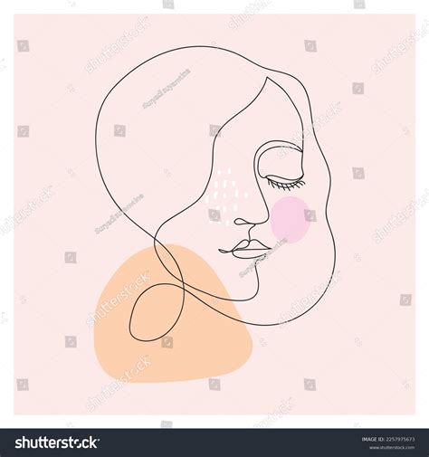 Line Drawing Beauty Woman Face Continuous Stock Vector Royalty Free 2257975673 Shutterstock