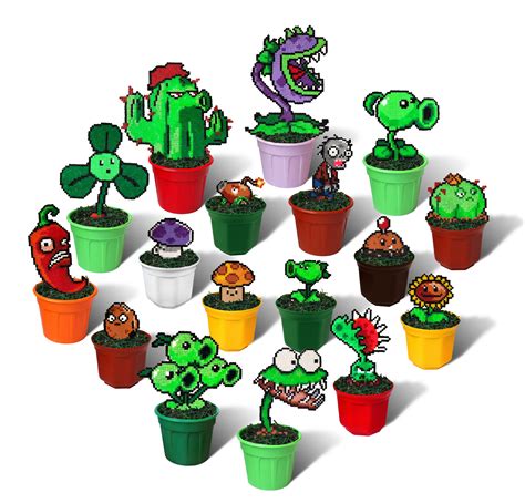 Plants Vs Zombies Figure Pvz Hama Beads Cactus Coconut Cannon Ice