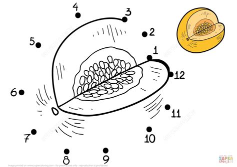 Honeydew Melon Dot To Dot Free Printable Coloring Pages