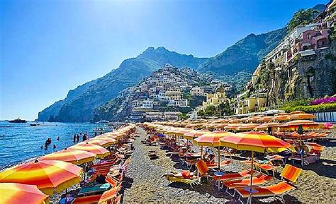 Spiaggia Grande Beach Positano Travel Through Italy