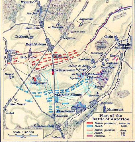 Plan Of The Battle Of Waterloo June 18 1815 Shepherd