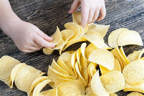 potato chips, close up 9702655 Stock Photo at Vecteezy