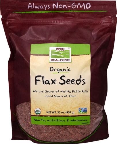 NOW Foods Real Food Organic Flax Seeds 32 Oz 907 G 32 Oz Frys