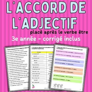 Laccord de ladjectif placé après le verbe être by Atelier des Mots