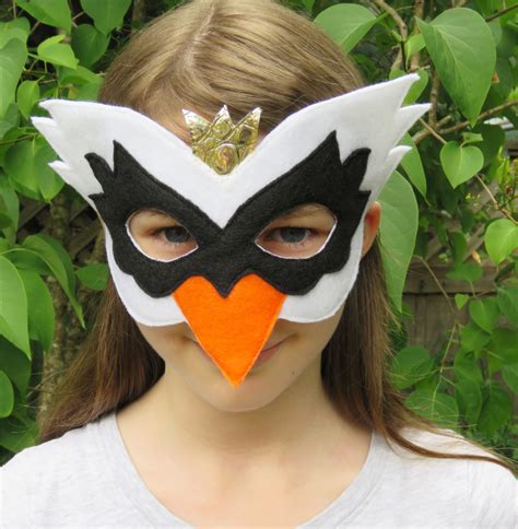 Felt Swan Mask Bird Mask Masquerade Swan Costume Mardi Gras Halloween ...