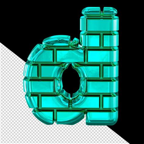 Symbole Fait De Lettre De Briques Turquoise PSD Premium