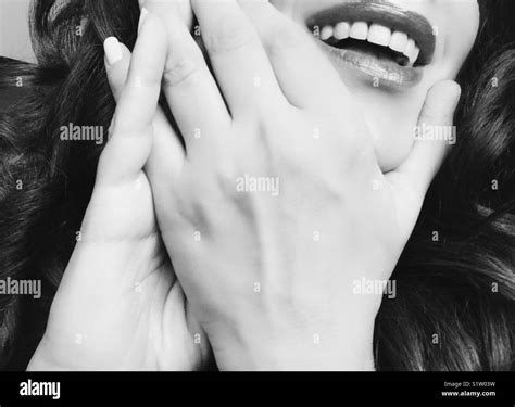 Woman Laughing, Black and White Portrait Stock Photo - Alamy