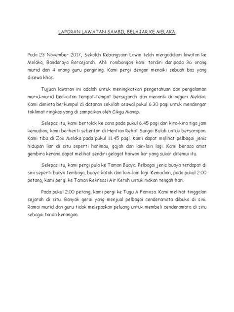 Lawatan Ke Zoo Melaka Karangan Yvonne Alsop