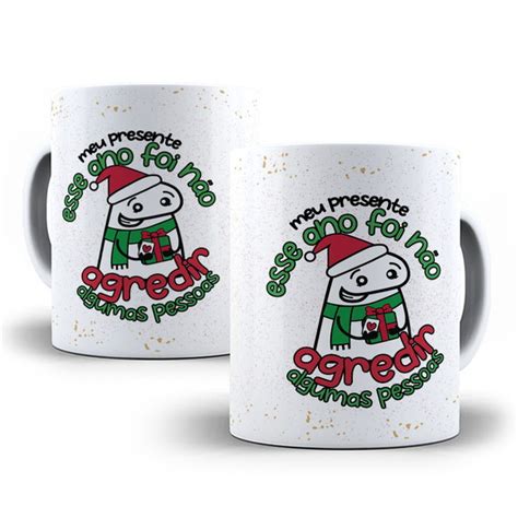 Caneca Natal Meme Flork Meu Presente Porcelana 325ml No Elo7