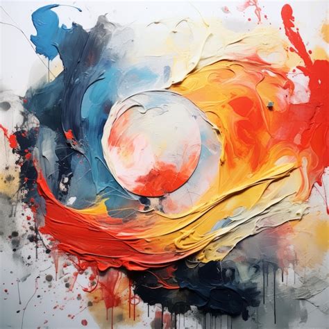 Premium Photo | Colorful Abstract Painting With Spherical Sculpture Style