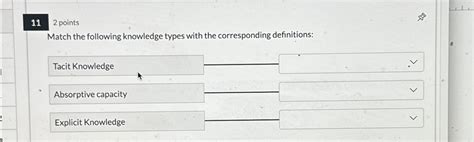 Solved 112 ﻿pointsmatch The Following Knowledge Types With