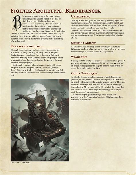 Developing a homebrew fighter subclass for my 5e campaign : DnDHomebrew