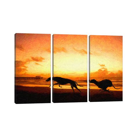 Highland Dunes Greyhounds On Beach At Sunset Wayfair Co Uk