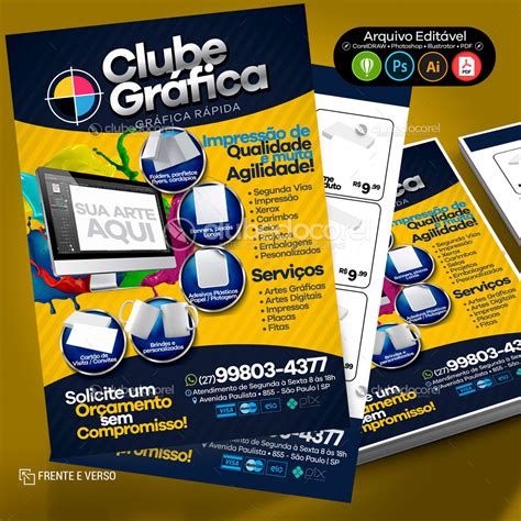 Gráfica Rápida Panfleto Flyer CDR PSD AI PDF 04 Clube do Corel