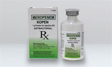 Kopen Meropenem G Powder For Iv Injection Ml Price In The