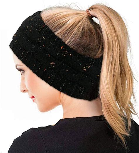 Winter Knitted Headband Soft Crochet Bow Twist Hair Band Turban