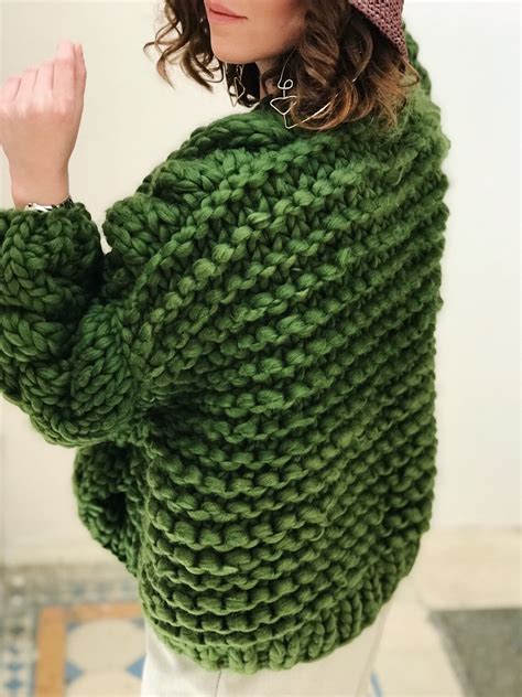 Super Chunky Cardigan Airy Cardigan Super Trendy Warm Etsy