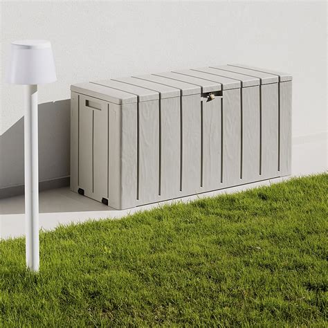 Toomax Bravo Garden Storage Box 270l Warm Grey Homebase