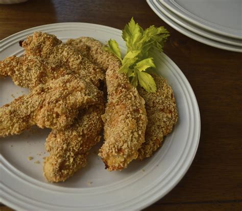 Tortilla Chip Chicken Tenders With Creamy Bbq Sauce Virtually Homemade Tortilla Chip Chicken