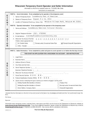 Fillable Online Lacs S 240 Temporary Event Operator And Seller