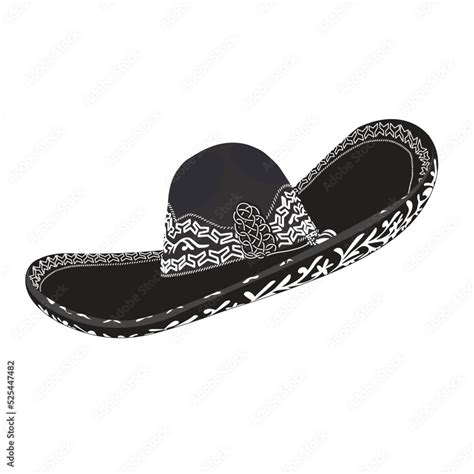 Sombrero De Charro Negro Con Bordado Stock Vector Adobe Stock