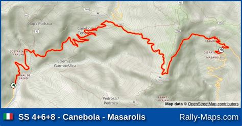 SS 4 6 8 Canebola Masarolis Stage Map Rally Alpi Orientali