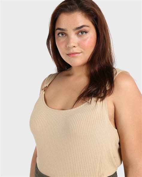 Riachuelo Regata Plus Size Feminina Canelada Bege Claro Ak By Riachuelo