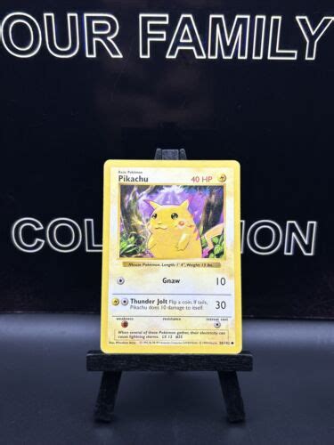 Vintage 1999 Pokemon TCG Shadowless Pikachu RED CHEEKS Base Set 58