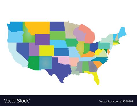 Usa map colorful Royalty Free Vector Image - VectorStock