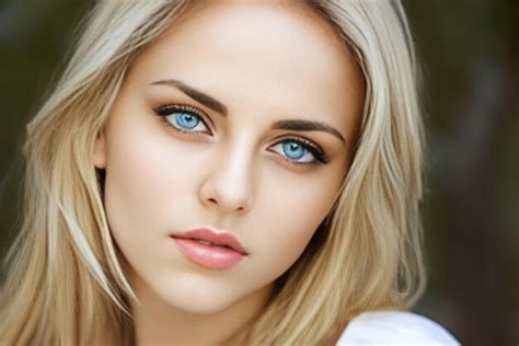 Premium Ai Image A Girl With Blue Eyes Looks Into The Camera