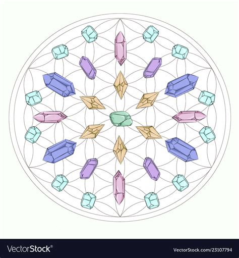 Metatron Cube Grid With Wiccan Crystals Meditation