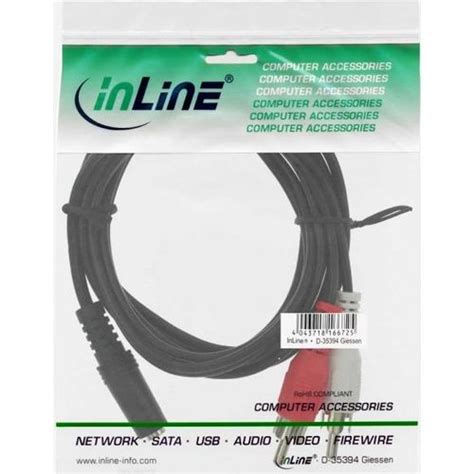 Inline Audio Cable X Rca Male Mm Stereo Female M Audio And