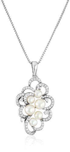 Sterling Silver Pearl Cluster Pendant Necklace