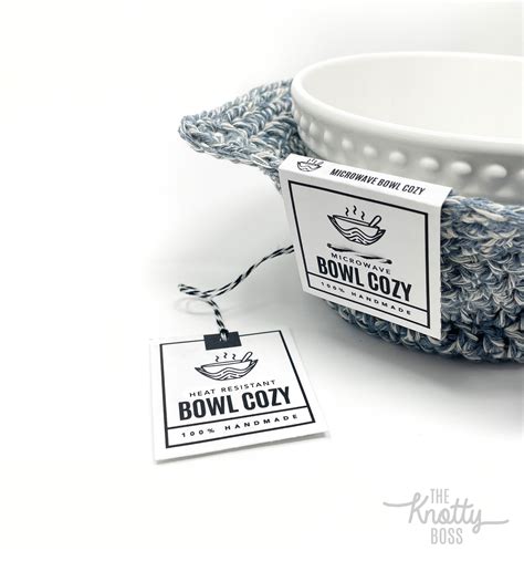 Printable Bowl Cozy Tags Digital Pdf