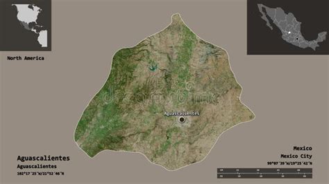 Mapa Del Estado De Aguascalientes De México Delante De Un Backgroun