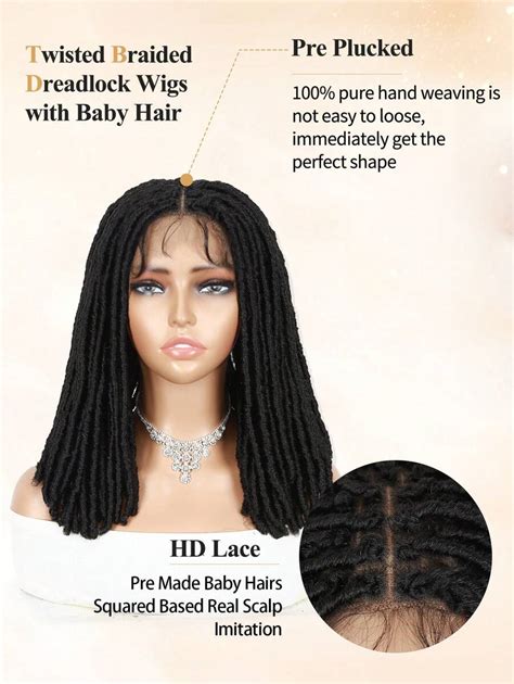 Dreadlock Full Lace Faux Locs Wig With Baby Hair Pre Plucked Knotless