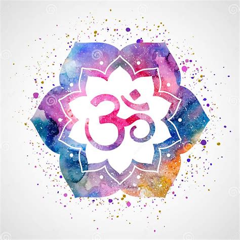 Om Sign In Lotus Flower Stock Vector Illustration Of Nature 79795195