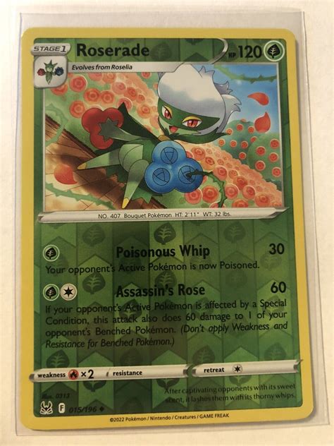 Pokemon Roserade Rare Reverse Holo Swsh Pack Fresh Lost Origin